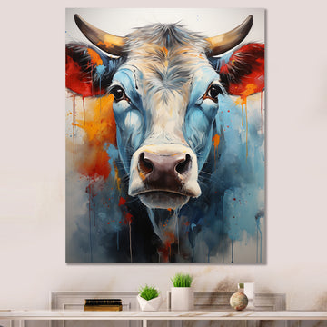 Cow Wisdom - Orange Cow Wall Art